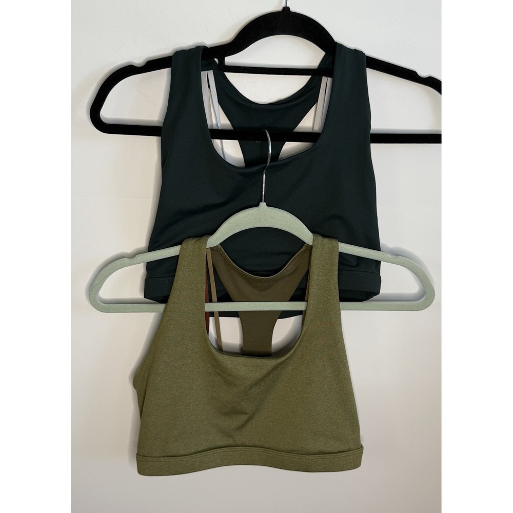 Fabletics Kessler Medium Impact Sports Bra Lot Of 2 Black Green See Measurements